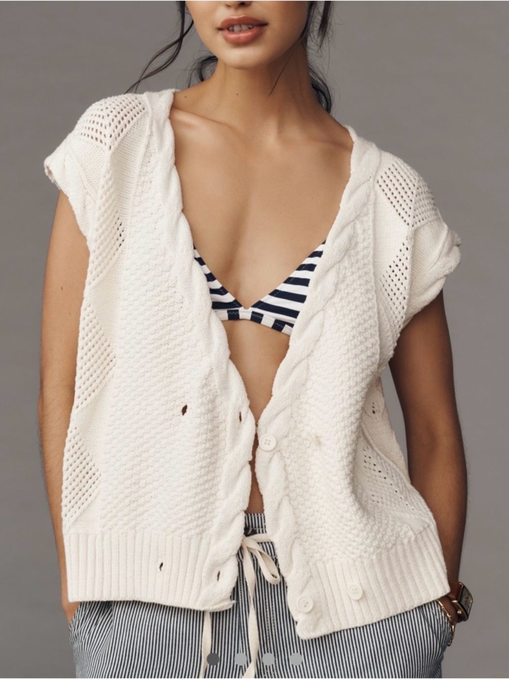 Anthropologie cable knit sweater vest